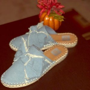Dolce Vita Light Denim Flat Espadrille Mules